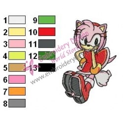 Amy Rose Sonic Embroidery Design 07